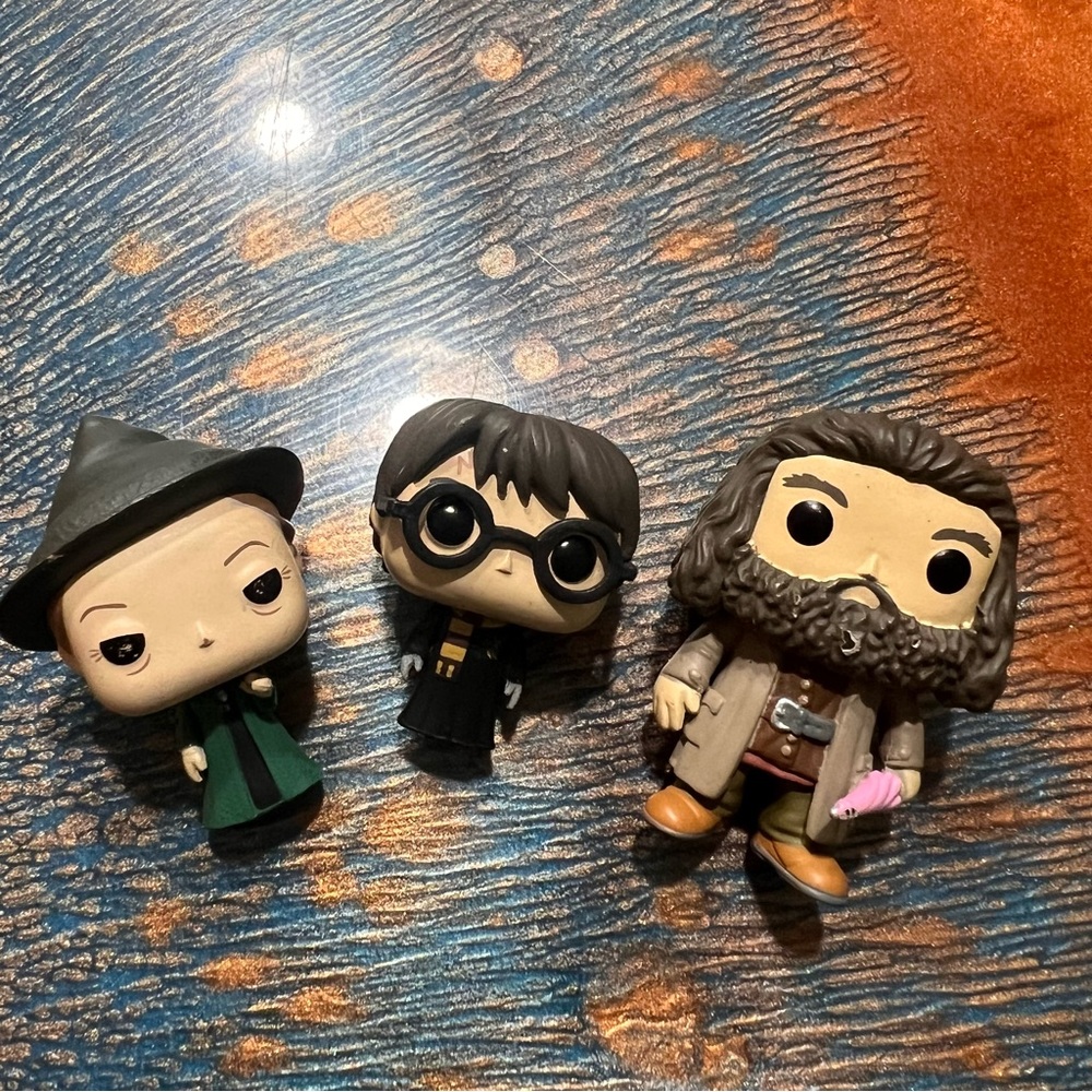 Funko bitty pop Harry Potter set Harry Hagrid and Minerva